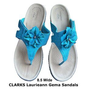 Clarks Women's Laurieann Gema Turquoise Sandals SZ 8.5 W